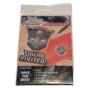 Transformers Birthday Party Invitations 8‎ Pk Save the Date Envelopes Supplies